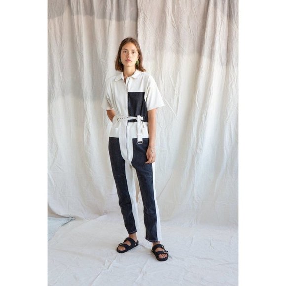 Rachel Comey Handy Jumpsuit Dirty White/Washed Bla - Picture 4 of 10